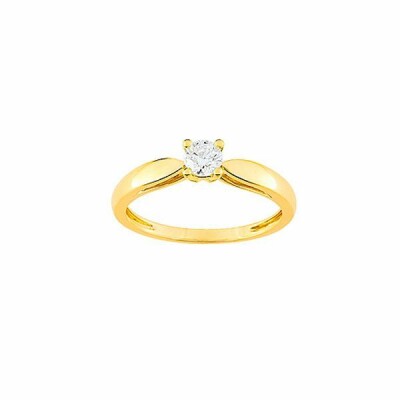 Solitaire en or jaune et diamant