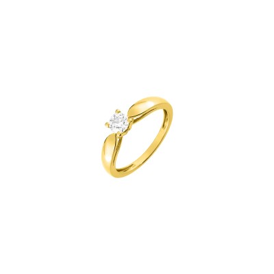 Bague en or jaune et diamant 0.35ct
