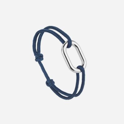 Bracelet sur cordon Le Vent à la Française Maillon en plaqué argent, 22mm