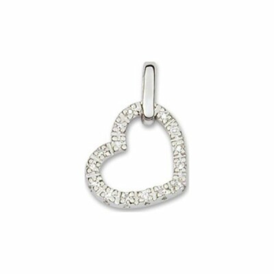 Pendentif coeur en or blanc et diamants de 0.045ct