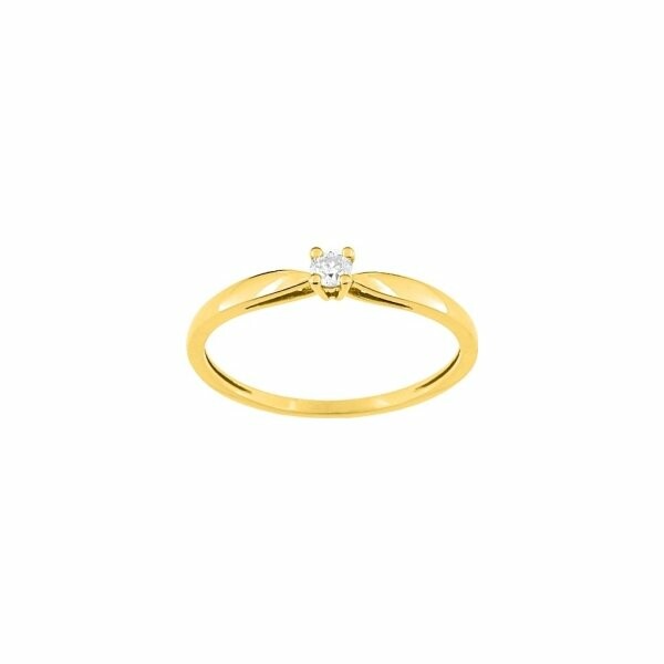 Bague en or jaune et diamant 0.072ct