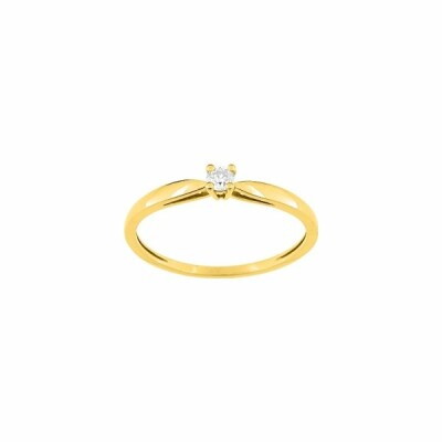 Bague en or jaune et diamant 0.072ct