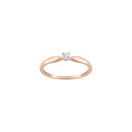 Bague en or rose et diamant, 0.08ct