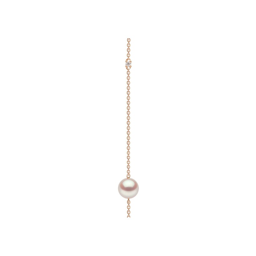 Collier Yoko London Classic en or rose, perle Akoya japonaise et diamants