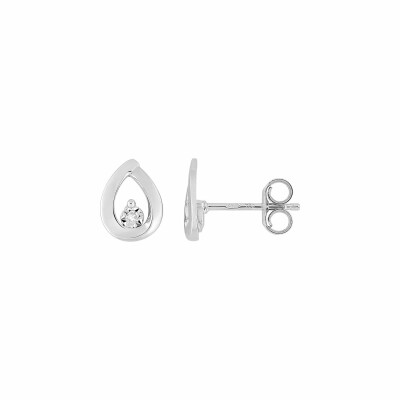 Boucles d'oreilles en or blanc et diamants de 0.02ct