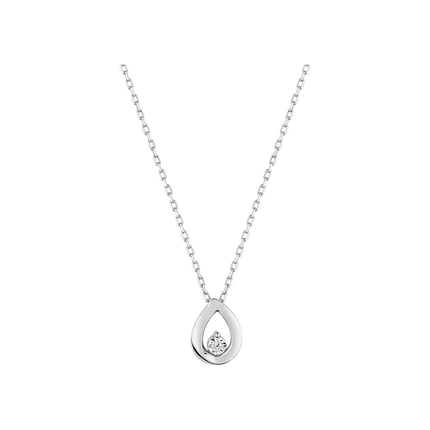 Collier en or blanc et diamant 0.02ct