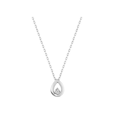 Collier en or blanc et diamant 0.02ct