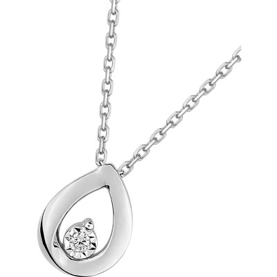 Collier en or blanc et diamant 0.02ct