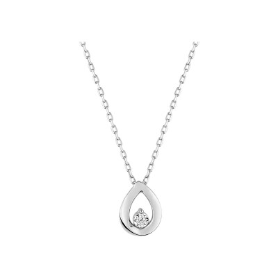 Collier en or blanc et diamant 0.02ct