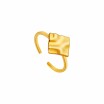 Bague ajustable carrée Ania Haie Metal Crush en argent plaqué or jaune