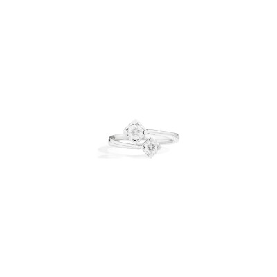 Bague Recarlo Anniversary Square en or blanc et diamant 0.25ct, taille 54