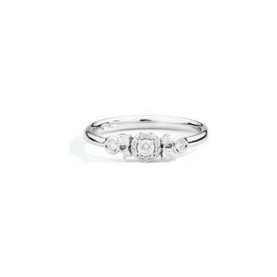 Bague Recarlo Anniversary Halo en or blanc et diamant 0.21ct , taille 54