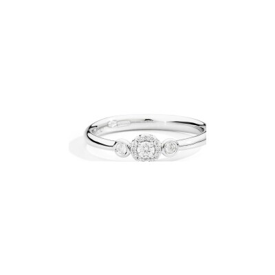 Bague Recarlo Anniversary Halo en or blanc et diamant 0.15ct , taille 52