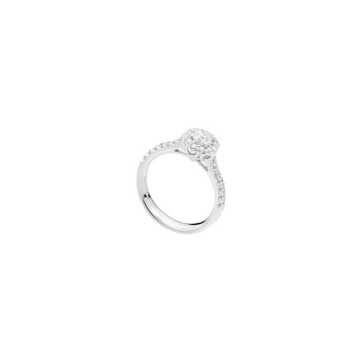 Solitaire Recarlo Anniversary Halo en or blanc et diamant