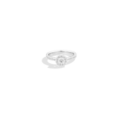 Solitaire Recarlo Anniversary Halo en or blanc et diamant 0.4ct, taille 53