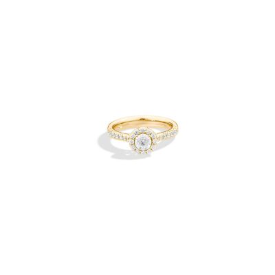 Solitaire Recarlo Anniversary Halo en or jaune et diamant 0.27ct, taille 53