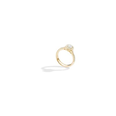 Solitaire Recarlo Anniversary Halo en or jaune et diamant 0.27ct, taille 53