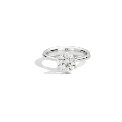 Solitaire Recarlo Anniversary en or blanc et diamant, taille 56
