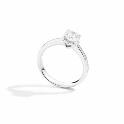 Solitaire Recarlo Anniversary en or blanc et diamants, taille 52