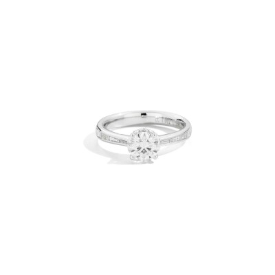 Solitaire Recarlo Anniversary en or blanc et diamants, taille 53