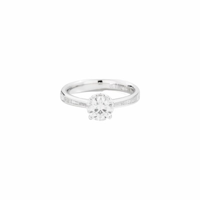 Solitaire Recarlo Anniversary en or blanc et diamants, taille 52