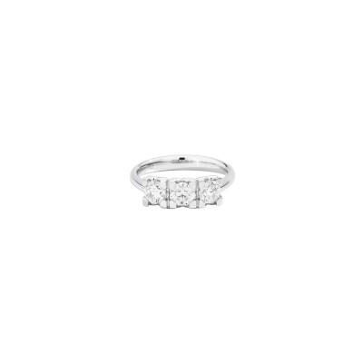 Bague Recarlo Anniversary Square Trilogy en or blanc et diamant 0.36ct, taille 54