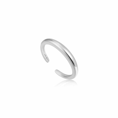 Bague fine ajustable Ania Haie Luxe Minimalism en argent rhodié