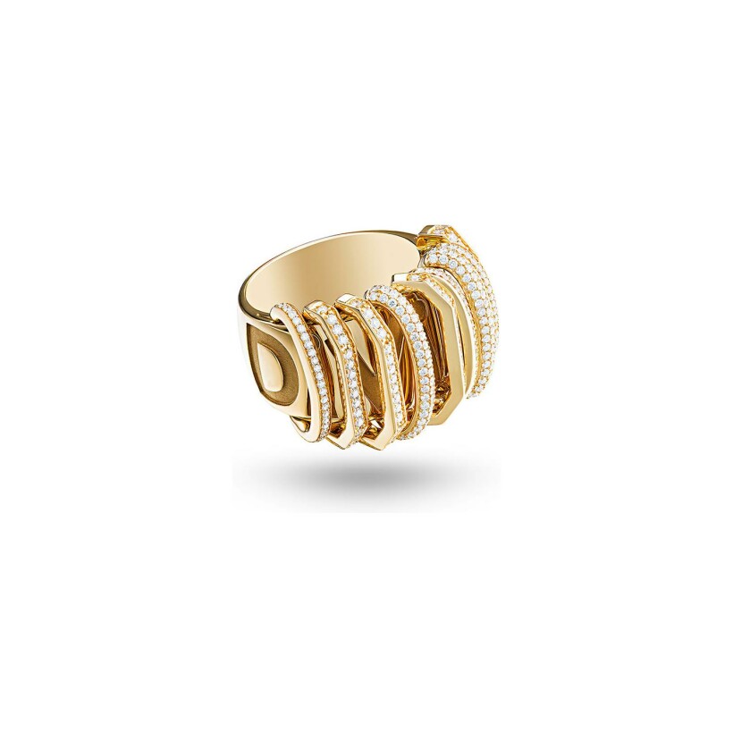 Bague MARCELINE Akasha Whisper Divine en or jaune et diamants, taille 53