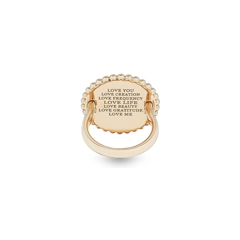 Bague MARCELINE Love Frequency guilloché en or jaune et diamants, taille 52