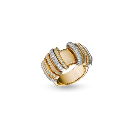 Bague MARCELINE Akasha en or jaune, or blanc et diamants, taille 53