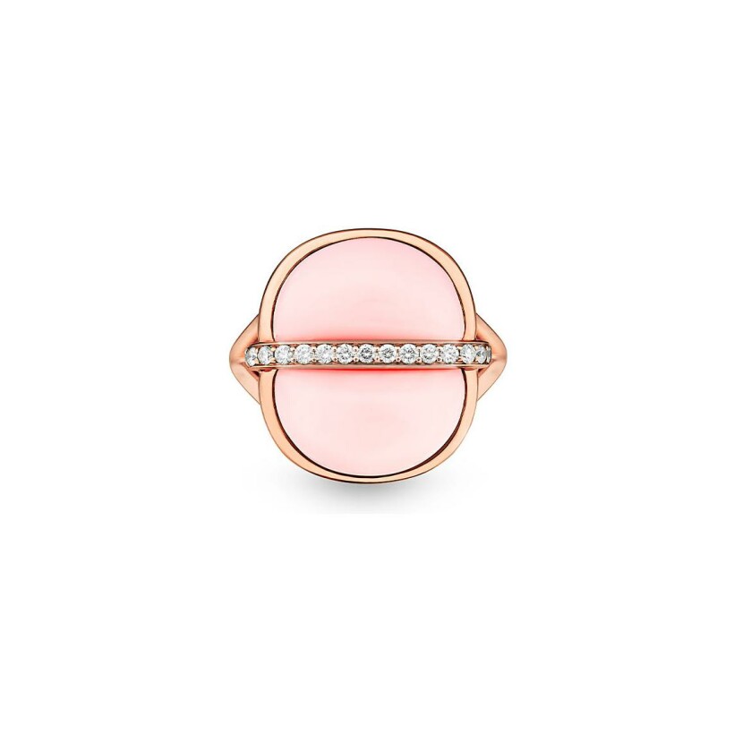 Bague MARCELINE Amrita en or rose, opale rose et diamants, taille 52