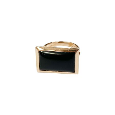 Bague Isabelle Barrier en or rose et onyx, taille 53