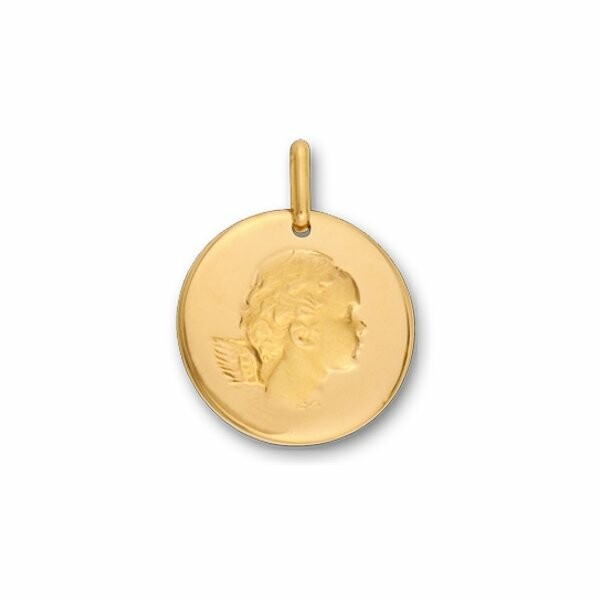 Médaille Ange en or jaune, 17mm