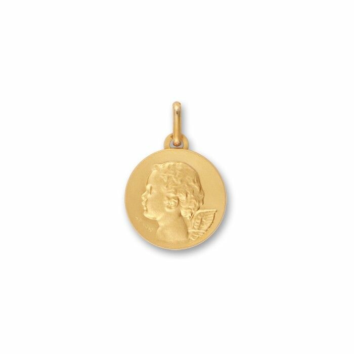 Médaille Ange en or jaune, 15mm