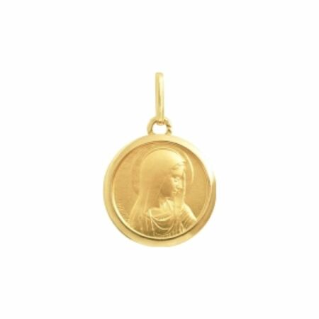 Médaille religieuse vierge en or jaune