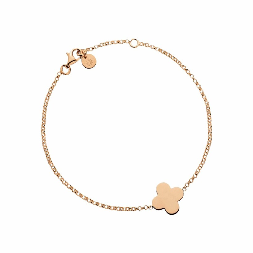 Arthus Bertrand slim clover small model chain bracelet 14cm, pink gold