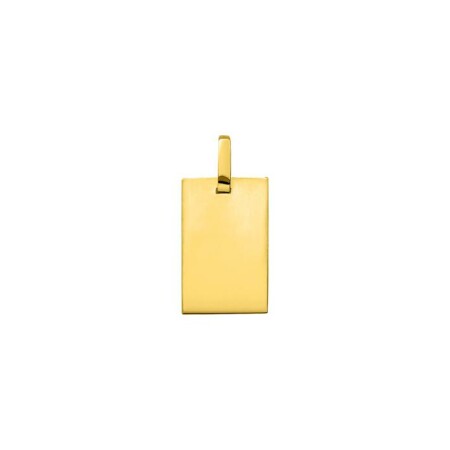 Médaille plaque rectangle grand modèle en or jaune