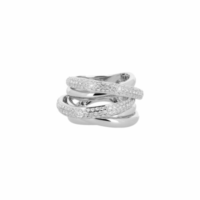 Bague 3 anneaux en or blanc et diamants de 1.10cts