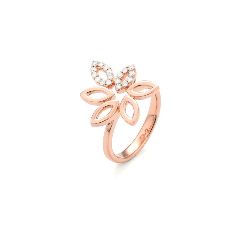Doux Marquise pink gold and diamonds ring