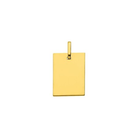 Médaille plaque rectangle petit modèle en or jaune