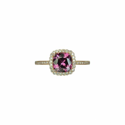 Bague Isabelle Langlois en or rose rhodolite, diamants