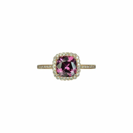 Bague Isabelle Langlois en or rose rhodolite, diamants