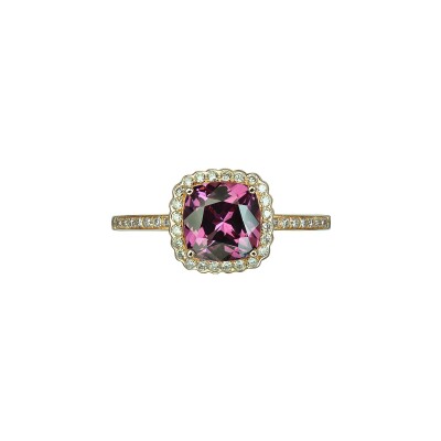 Bague Isabelle Langlois Princesse Mathilde en or rose, rhodolite et diamant