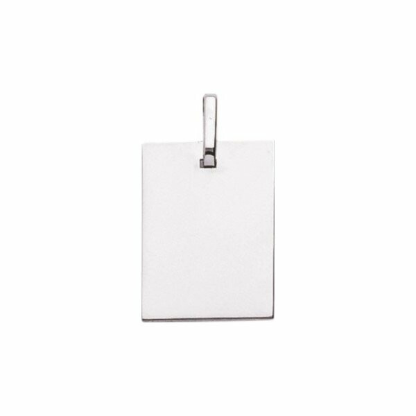 Médaille plaque rectangle en or blanc