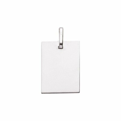 Médaille plaque rectangle en or blanc