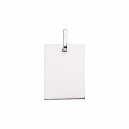 Médaille plaque rectangle en or blanc