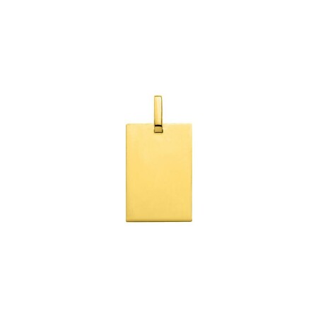 Médaille plaque rectangle grand modèle en or jaune