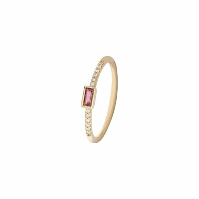 Bague Mix&Match en or rose, tourmaline rose et diamants