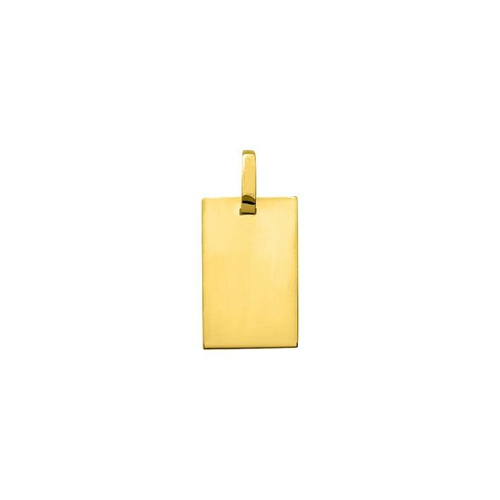 Médaille plaque rectangle grand modèle en or jaune