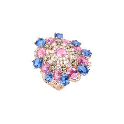 Bague Fiorina en or rose, saphirs et diamants